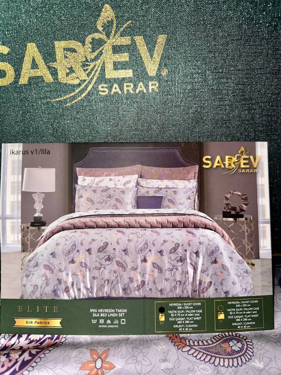 Шовкова постільна білизна SAREV Ikarus lila серія ELITE Євро 5