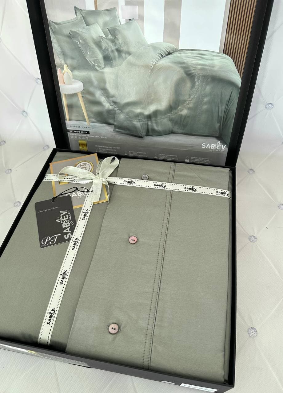 Постільна білизна SAREV MONOCHROME Smoke Green сімейний розмір 3
