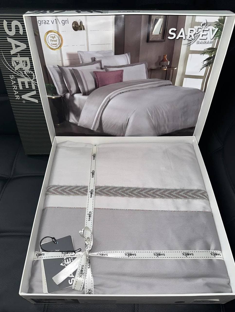 Постільна білизна SAREV GRAZ GRI Satin DELUXE Євро 300ТС 3