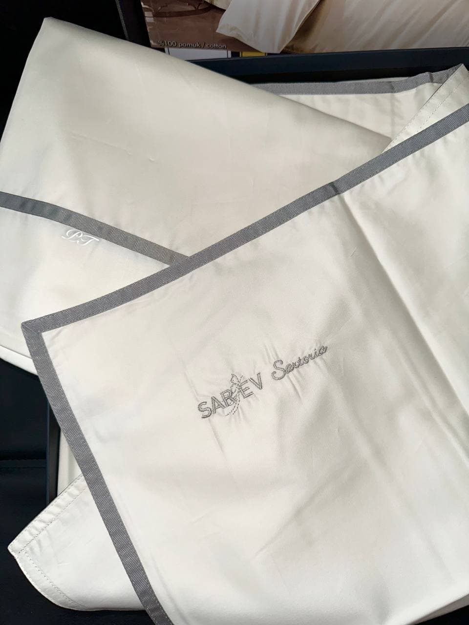 Постільна білизна SAREV Sartoria Еkru Satin DELUXE 500TC Евро 2