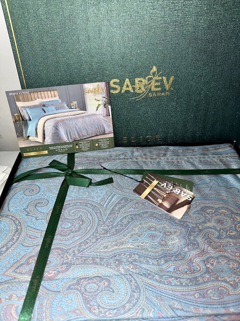 Постільна білизна SAREV ELITE Jacquard Satin 500TC Athena Mavi 3