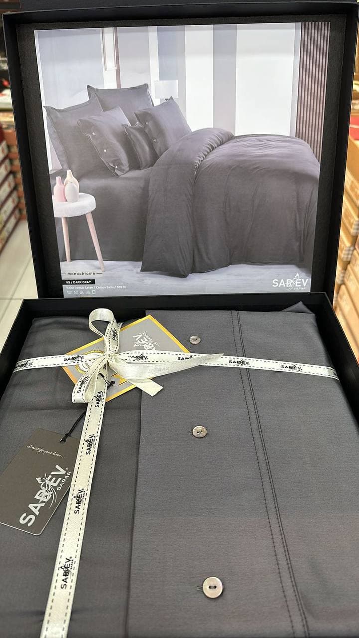 Постільна білизна SAREV MONOCHROME Dark gray преміум Сімейний 3